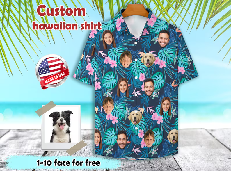 Custom Face Photo Hawaiian Shirt Personalized Funny Aloha Summer Gift