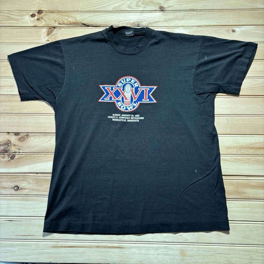 Vintage 90s Superbowl XXVI Minneapolis NFL Football Single Stitch Shirt Size XL