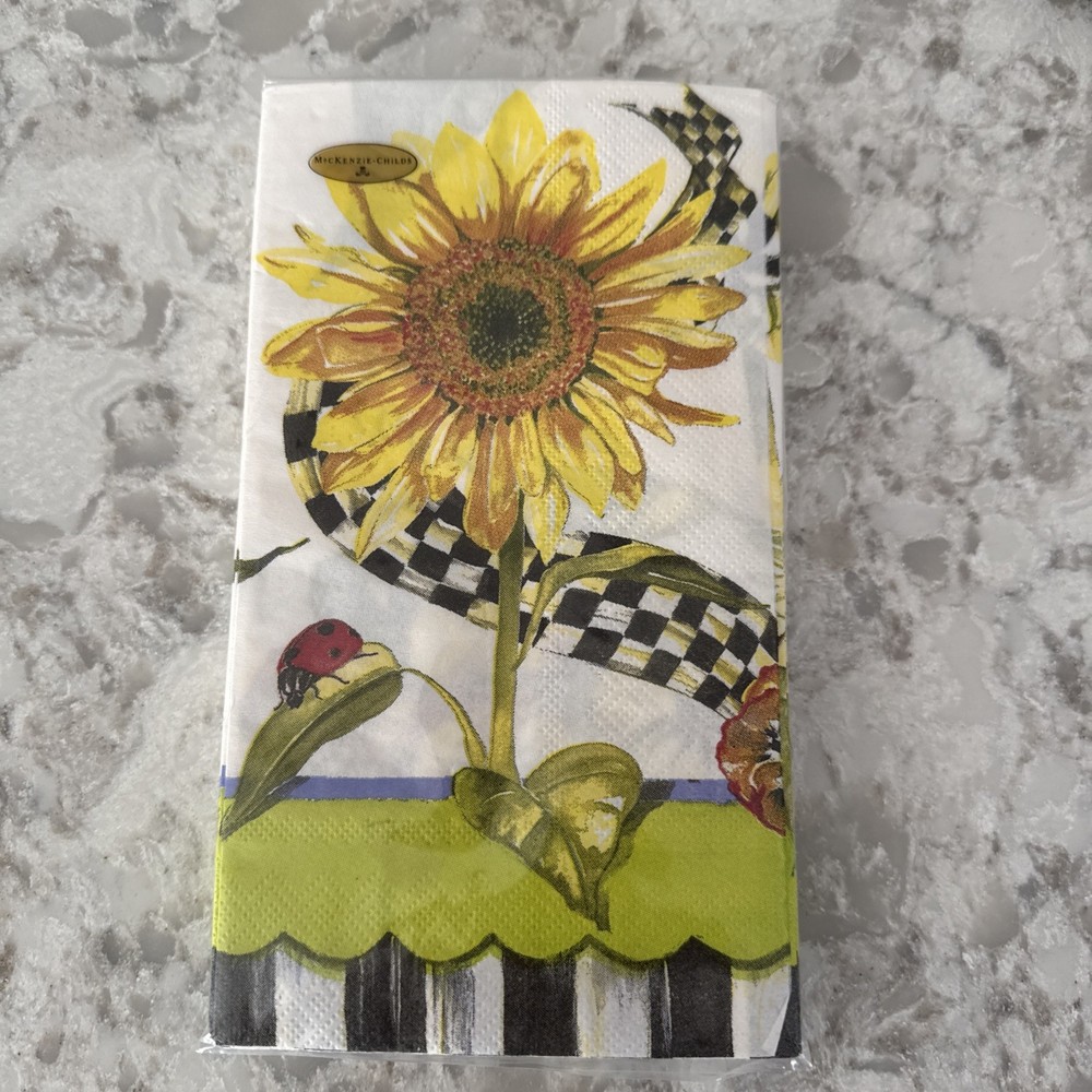 Retired Mackenzie Childs Sunflower Guest Paper Napkins New Pack
