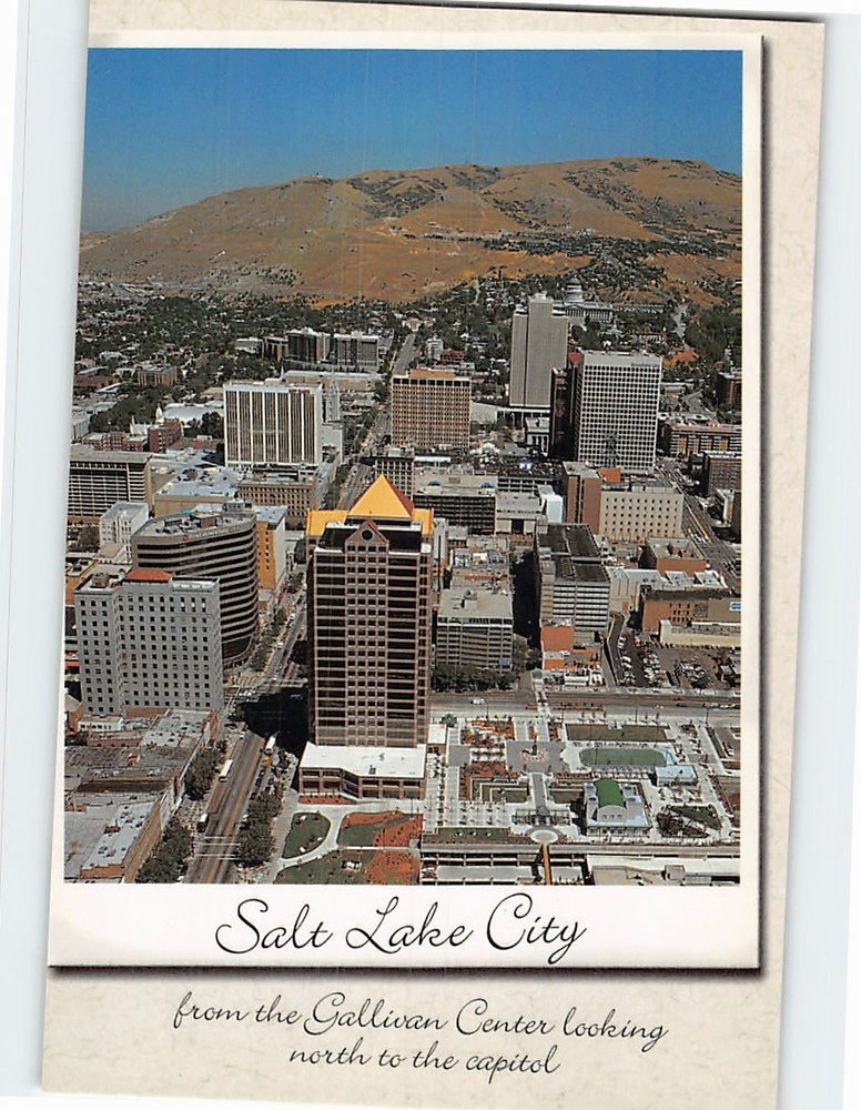 Postcard Salt Lake City from the Gallivan Center Salt Lake City Utah USA