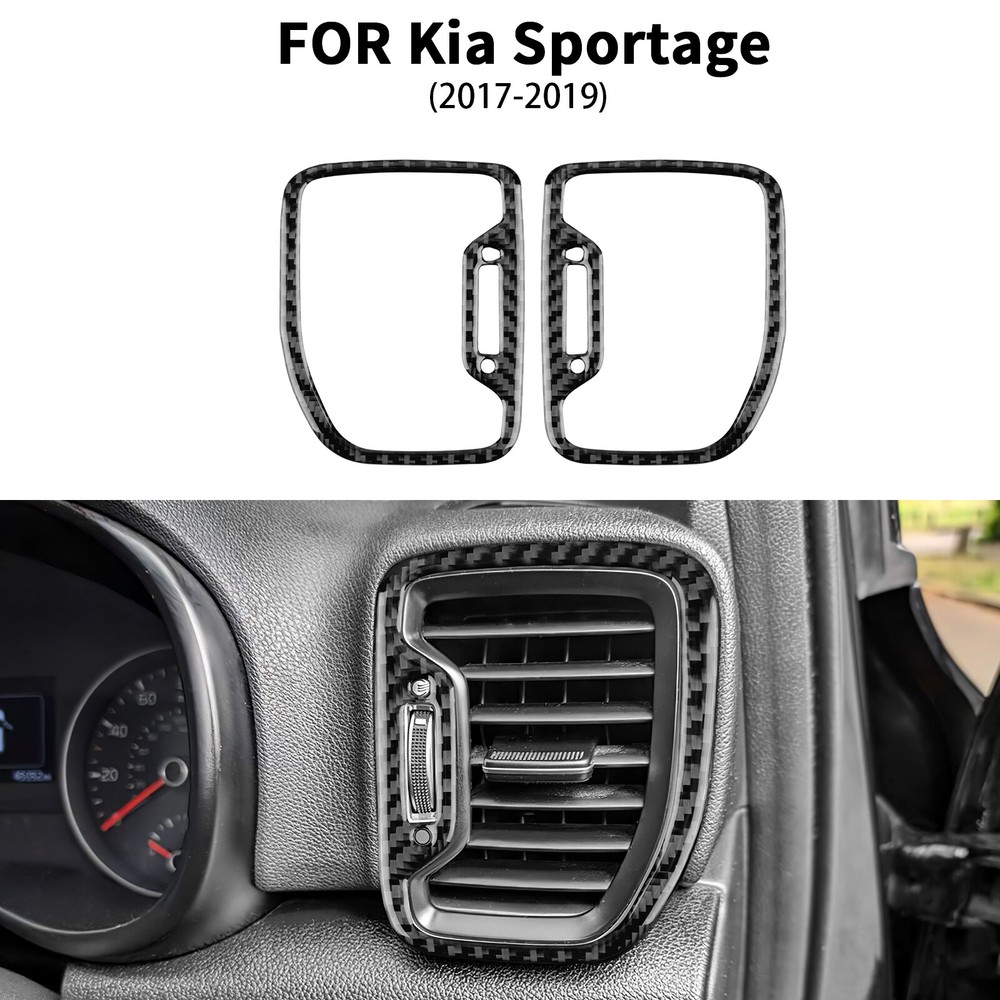 Carbon Fiber Front Side Air Vent Outlet Cover Trim For Kia Sportage 2017-2019