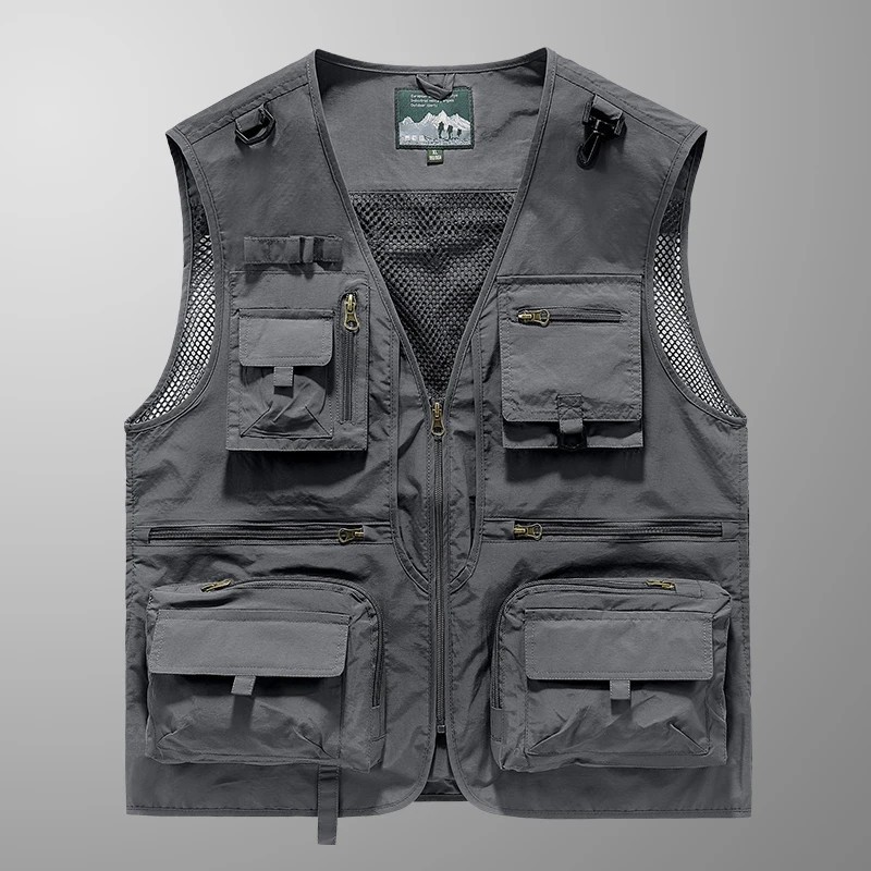 Men’s Multi-Pocket Utility Vest Lightweight Outdoor Casual Wear