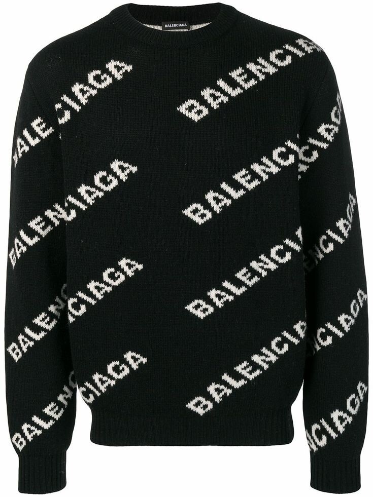 Balenciaga Men’s All Over Jumper – Black/White – Size S RRP £1000+