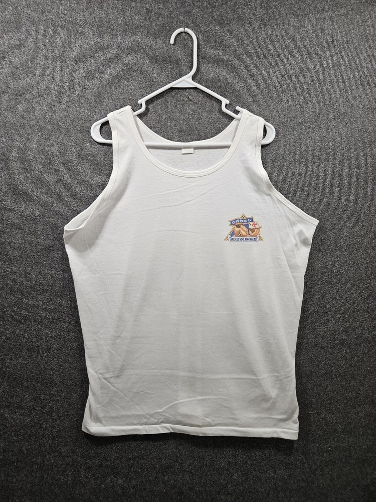 Vintage 90s CAMEL Joe White Tank Top USA Made One Size Fast Shipping