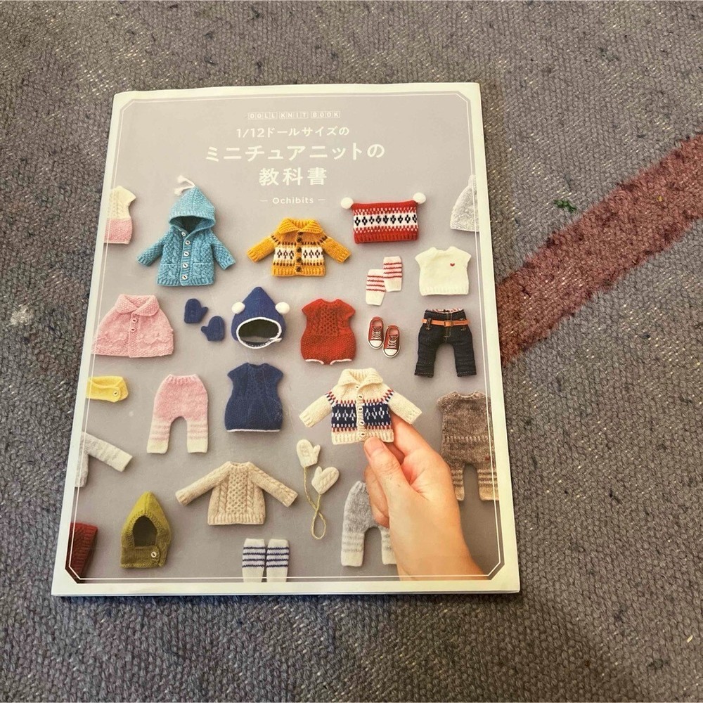 DOLL KNIT BOOK 1/12 Doll size Miniature Knit Textbook Ochibits Book Japan