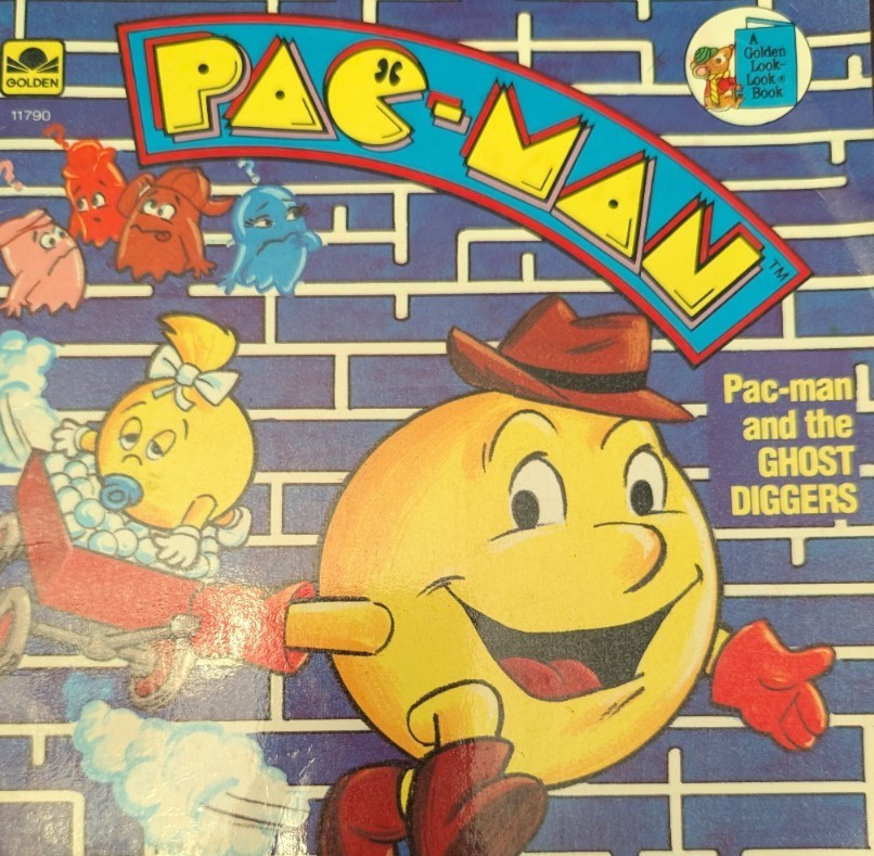 Golden Look-Look Book Pac-Man and the Ghost Diggers HC 1983 Albano Costanza
