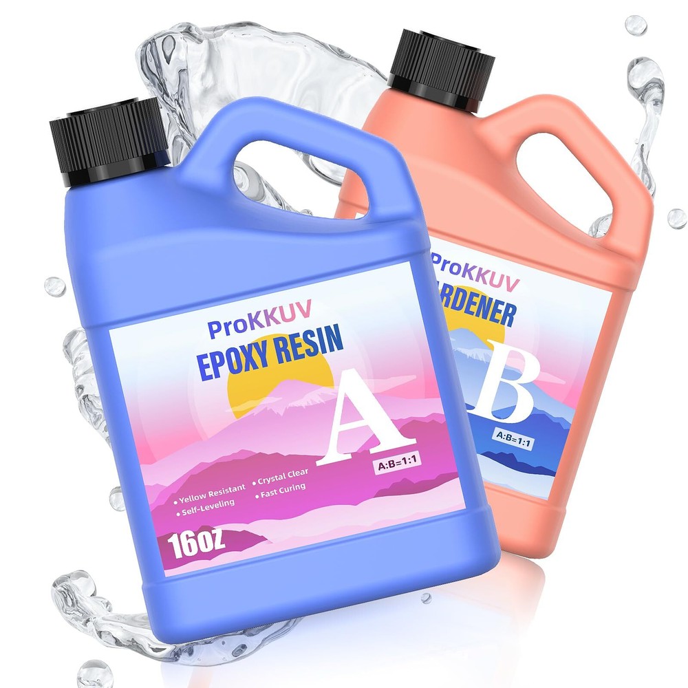 Crystal Clear UV Resistant Food Safe Epoxy Resin Kit 32OZ
