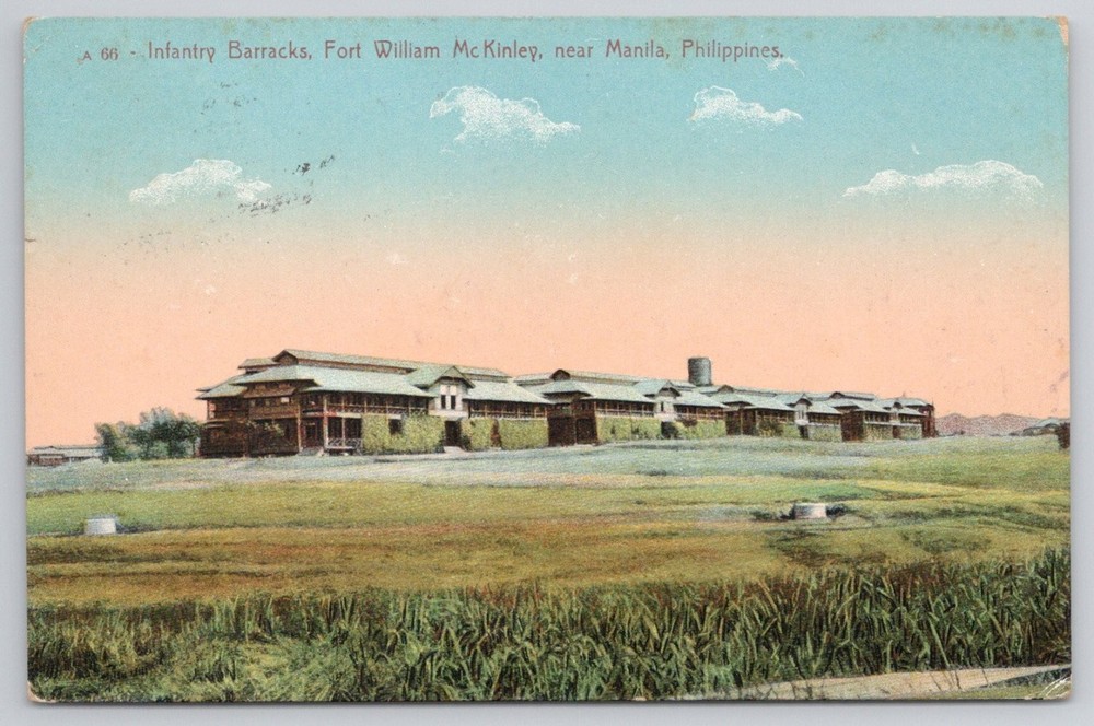 1911 Fort William McKinley Infantry Barracks Manila Philippines Postcard
