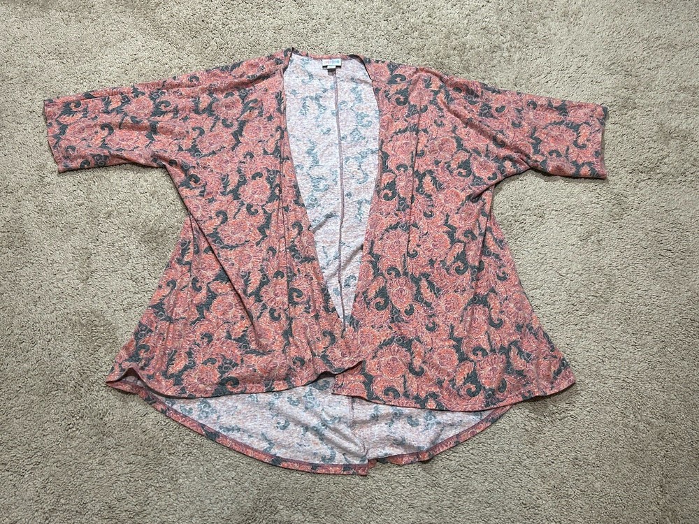 LuLaRoe Womens Shirt Size Small Multicolor Print Open Front Classic Flowy