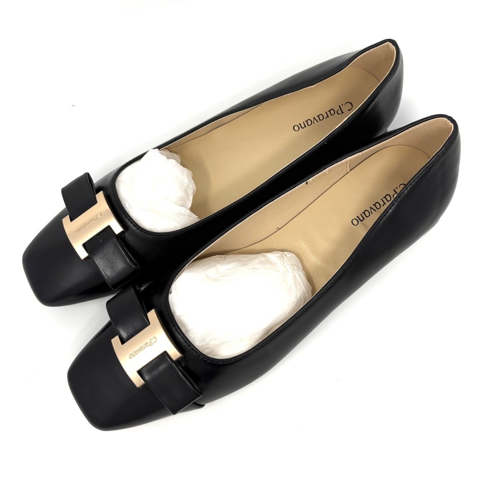 C.Paravano Women’s Ballet Flats Shoes Square Toe Flats with Bowknot Size 8.5
