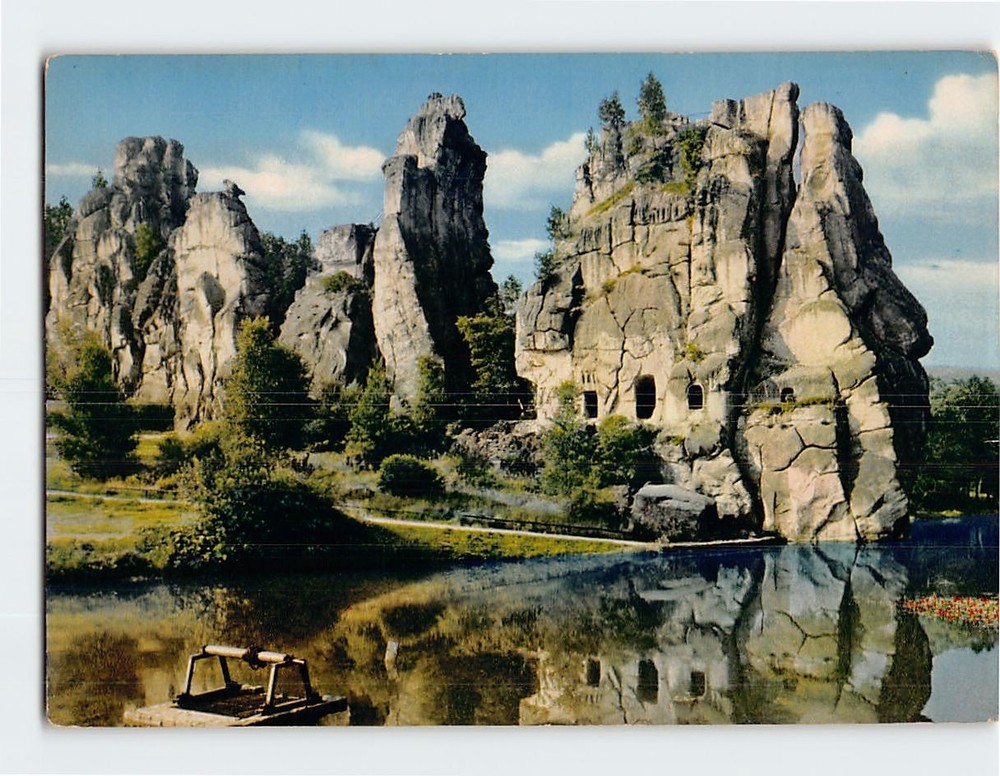 Postcard Externsteine Teutoburg Forest near Horn-Bad Meinberg Germany