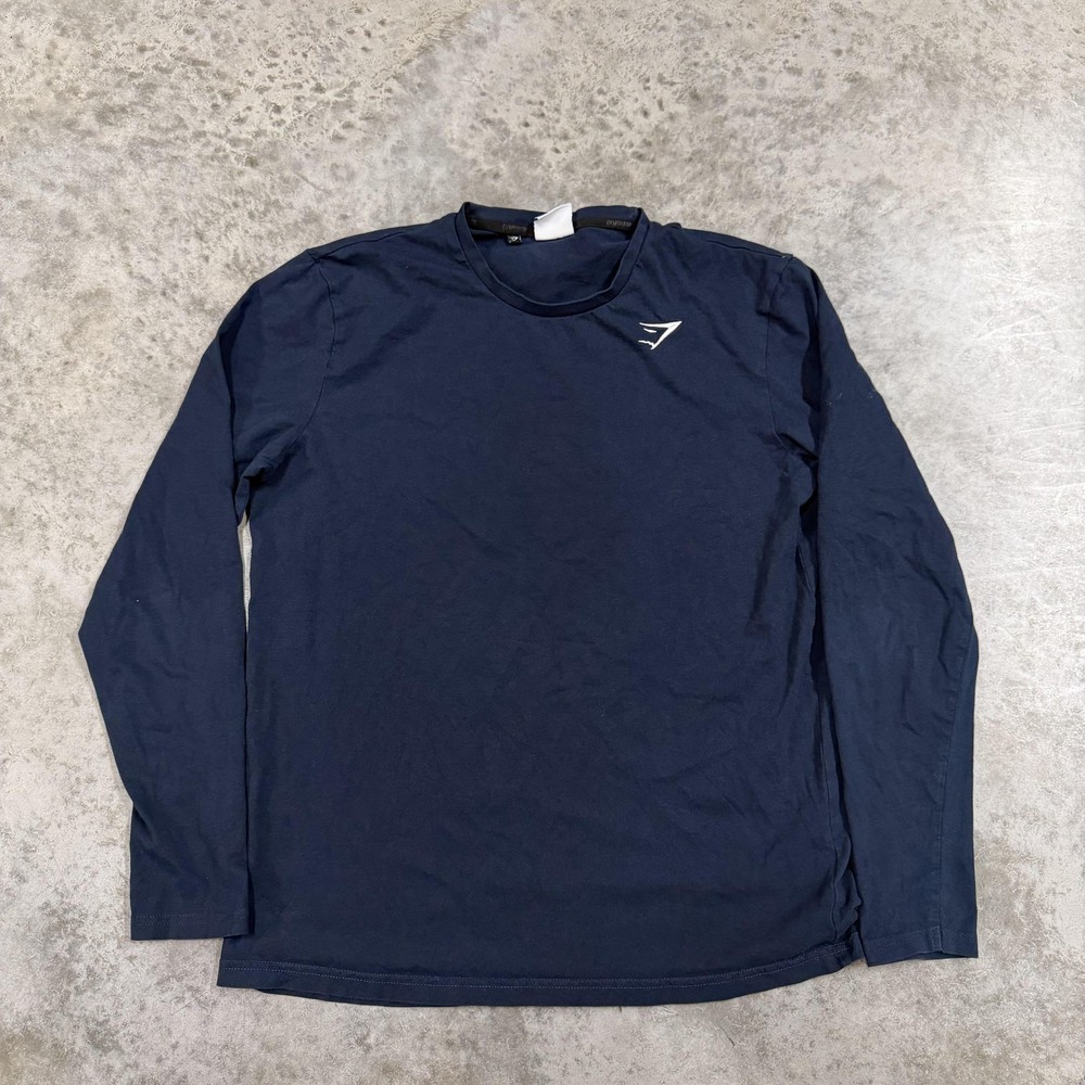 Gymshark Shirt Mens Medium Blue Long Sleeve Athletic Training Tee Top