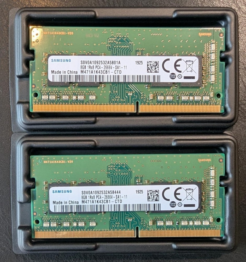 Samsung M471A1K43CB1-CTD 16GB Kit (2x8GB) 1Rx8 PC4-2666V-SA1-11 SODIMM - Tested