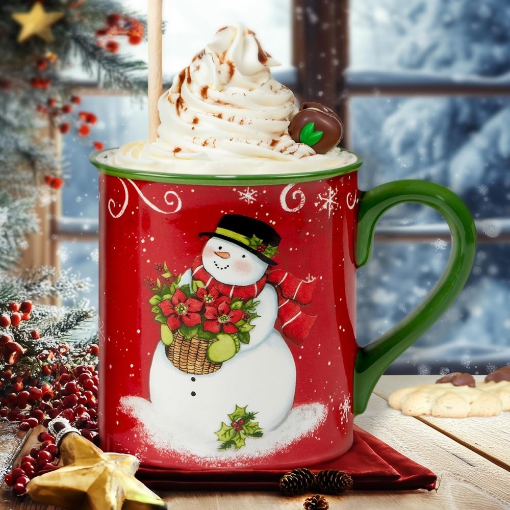 Charming 16 oz Snowman Mugs 4-Pack for Festive Christmas Cheer