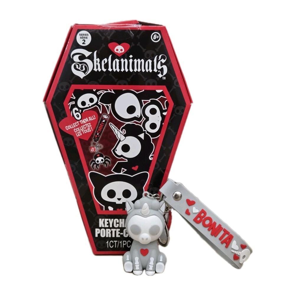 Skelanimals Gray BONITA The Unicorn Keychain Series 2 (READ)