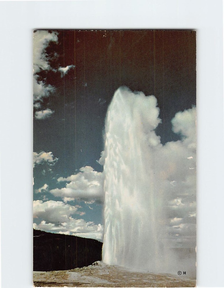 Postcard Old Faithful Geyser Yellowstone National Park Wyoming USA