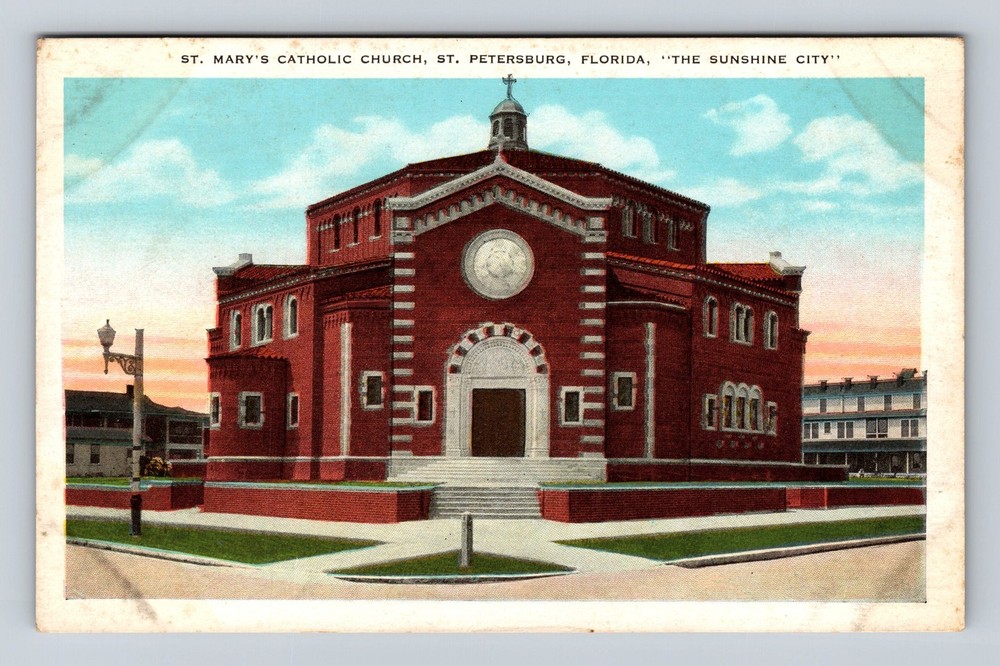St Petersburg FL-Florida St Mary's Catholic Church Vintage Postcard