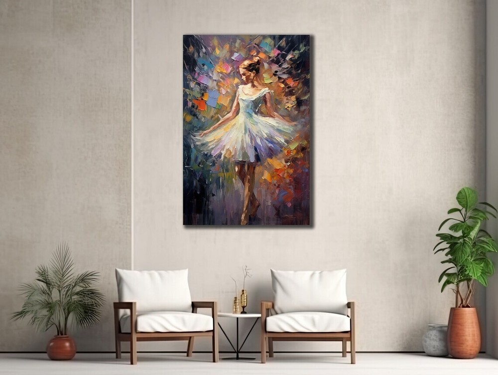Modern Ballerina Girl Abstract Dancer Unframed Canvas Print Australian Wall Art