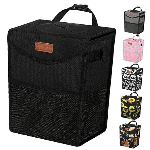 Car Trash Can with Lid, Cute Leakproof Car Trash Garbage Bag Hanging Vehicle