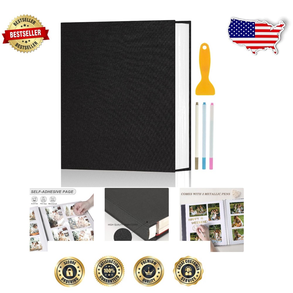 Acid-Free Photo Album with Horizontal Layout - 120 Pages for Lasting Memories-image