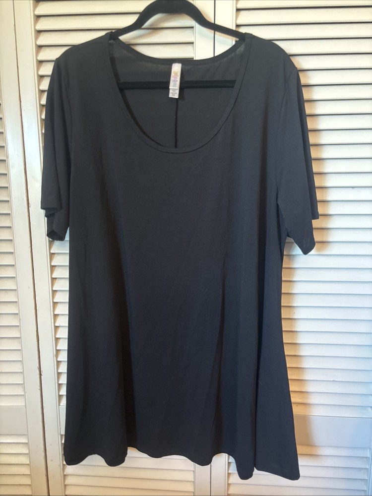 LuLaRoe Perfect T Tunic Top Solid Black 3xl