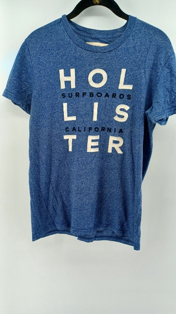 Hollister Junior T-Shirt Short Sleeve Size S Blue Crew Neck.