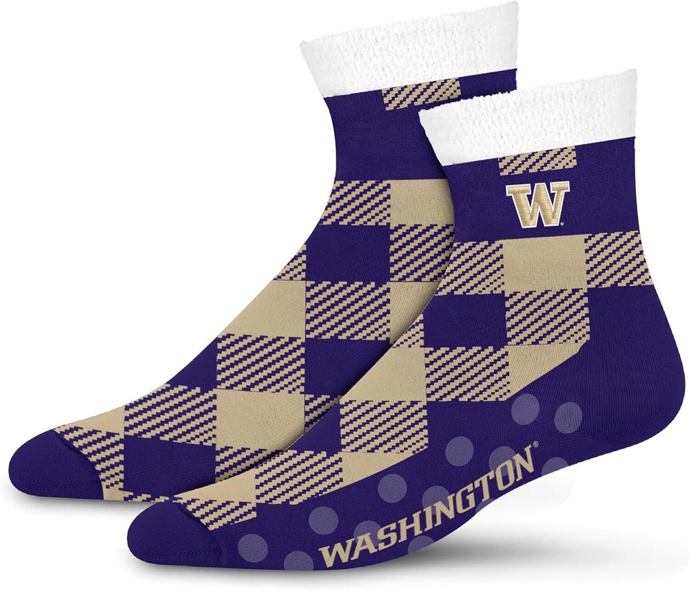 For Bare Feet Cozy Buff NCAA Cabin Sock in Team Colors One Size