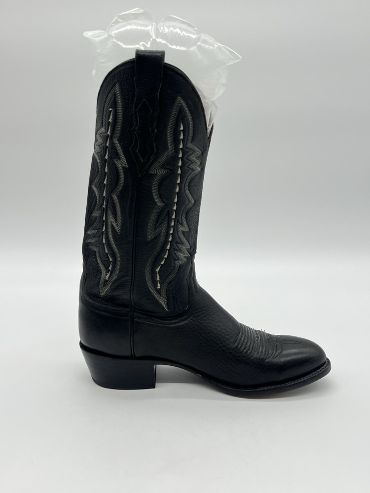 Lucchese 2000 Mens Size 8.5D T3000 Black Soft Leather Western Cowboy Boots.