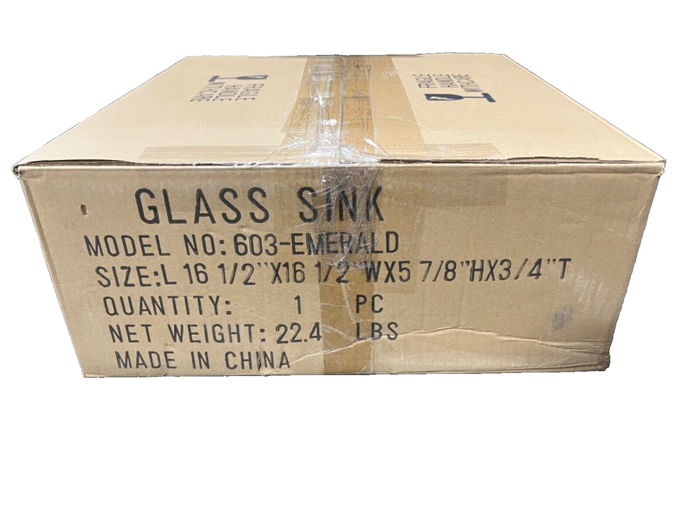 Emerald Green Glass Bathroom Sink 603-EMERALD Unbranded