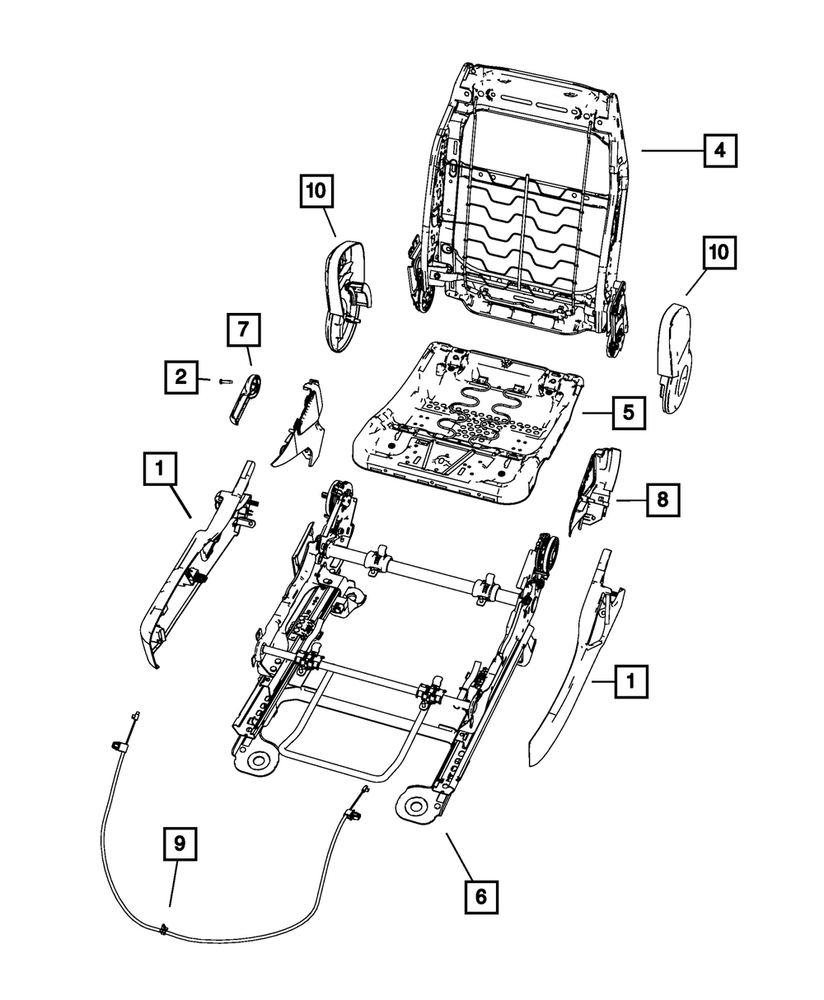 Genuine Mopar Front Seat Back Frame 4610144AA