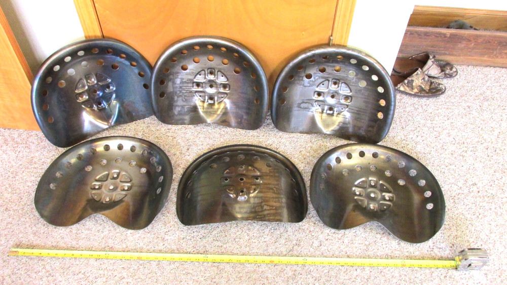 Six Steel Tractor Seats Metal Farm  Bar Stool  Pan Style Large