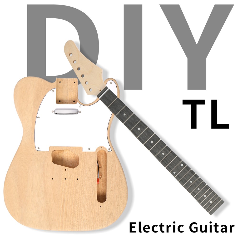 DIY 6 String TL Style Electric Guitar Kits with Mahogany Body, Maple Neck