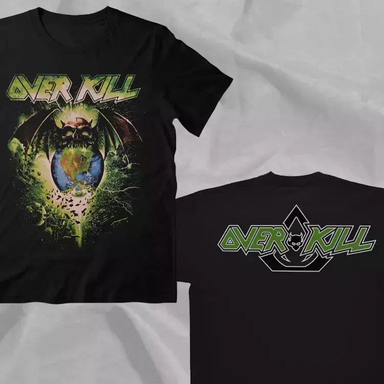 OVERKILL Band Retro Style 90s Black Double Sided T-Shirt1