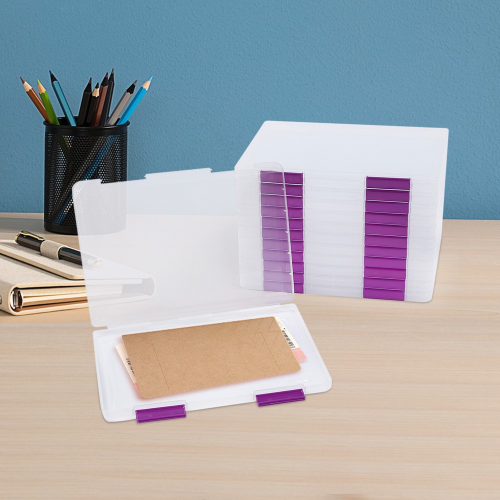 12 PCS Plastic Document Storage Cases Documents Magazines Holders Clear File Box