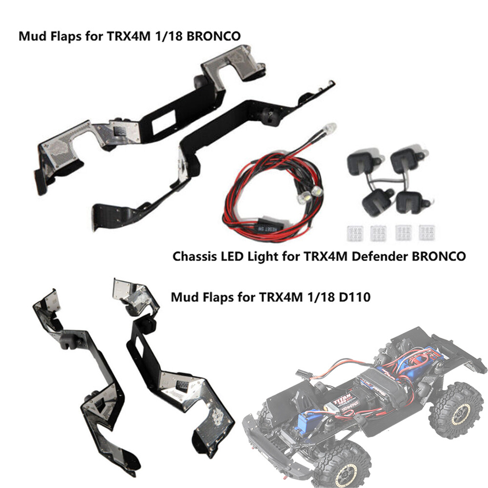 RC Car Mud Flaps / Chassis LED Light for TRX4M 1/18 BRONCO/ D110 Upgrade parts