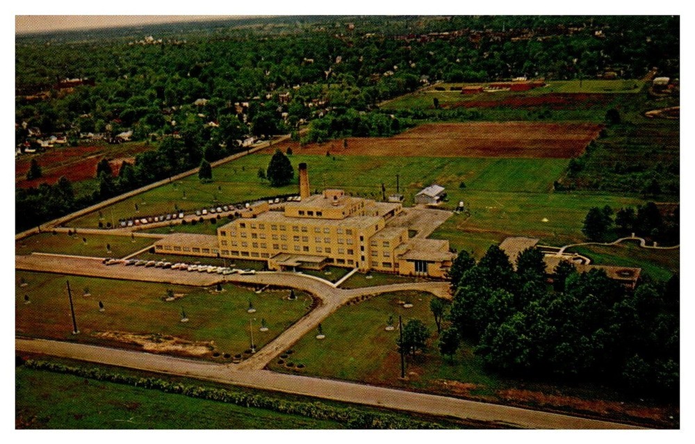 1960s Aerial View St. Mary’s Hospital Cetralia Illinois Vintage Postcard