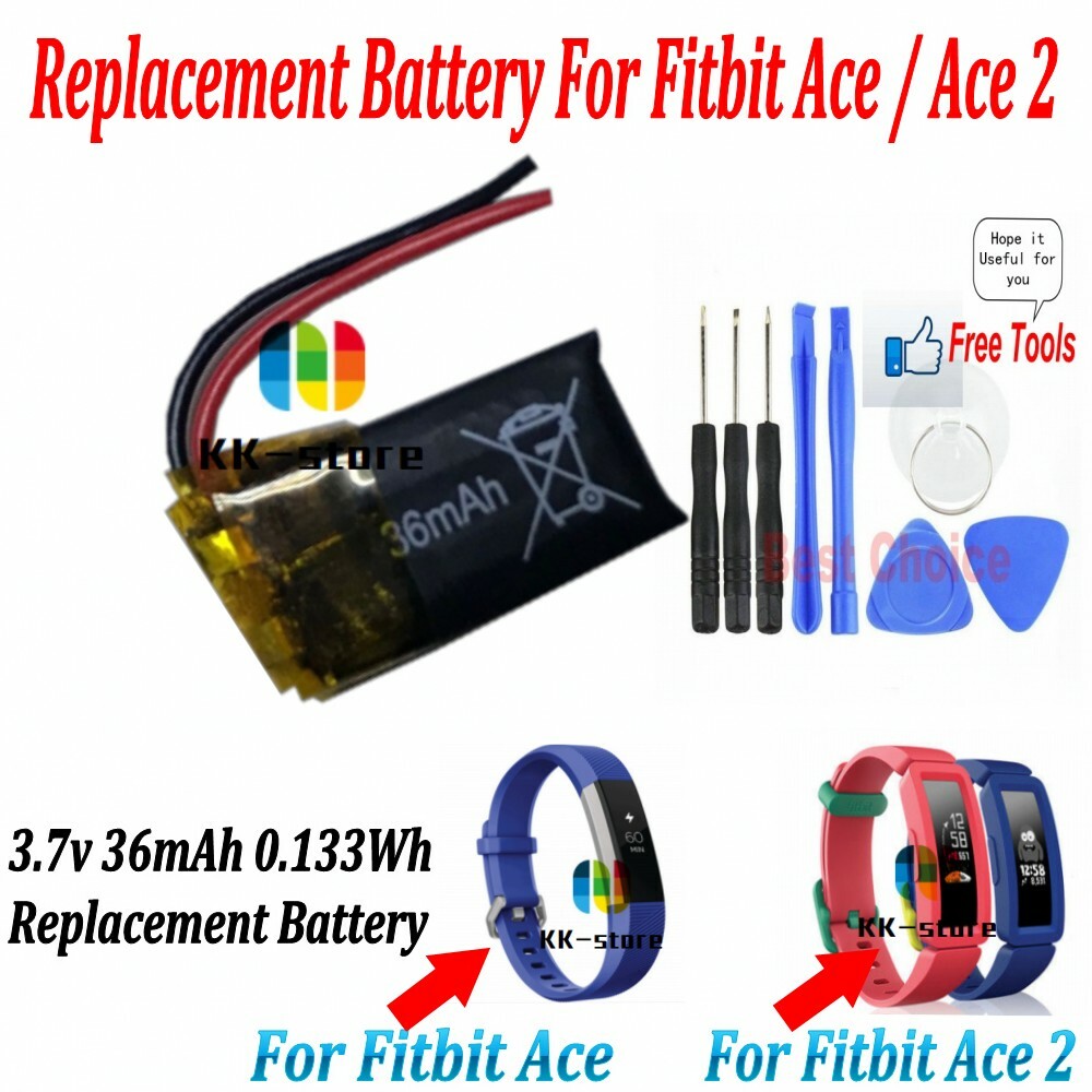 36mAh Rechargeable Battery for Fitbit Ace & Fitbit Ace 2 Activity Tracker-image