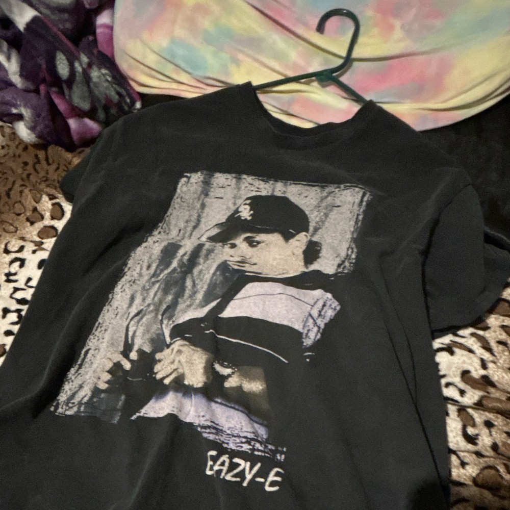 Eazy-E NWA Graphic Black Cotton Men's T-Shirt Short Sleeve Hip Hop Music