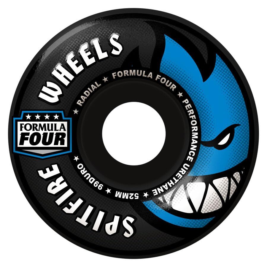 Spitfire Formula Four 99D 53mm Radial Skateboard Wheels Black (Set of 4 Wheels)