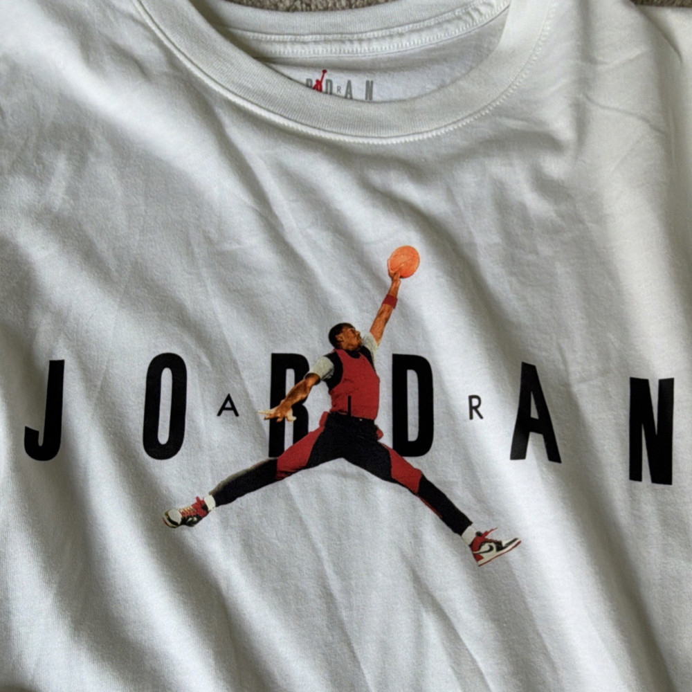 Jordan White Michael Jordan Graphic Print Cotton Men's T-Shirt Size L