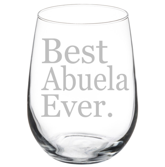 Best Abuela Ever Stemmed or Stemless Wine Glass for Grandma-image