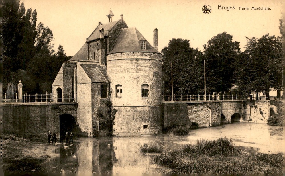 Bruges, Porte Maréchale, Ern. Thill, Brussels, vintage, Belgium Postcard