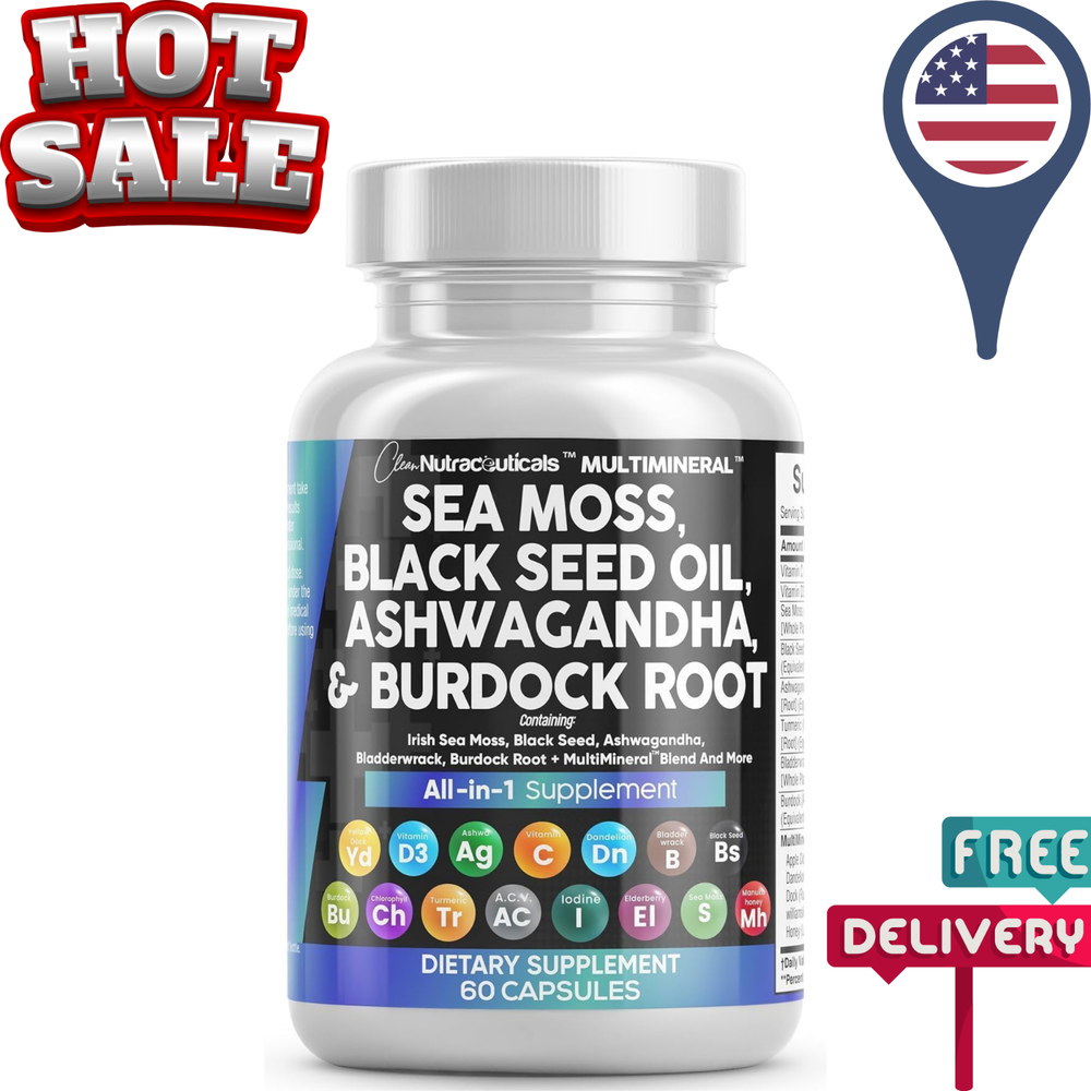 Pure Sea Moss Complex with Black Seed Oil, Ashwagandha, Turmeric & Essential Vitamins