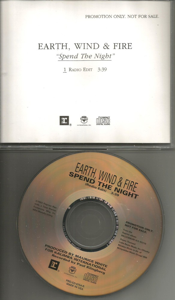 EARTH WIND & FIRE Spend the Night w/ RARE RADIO EDIT PROMO DJ CD single 1993 and