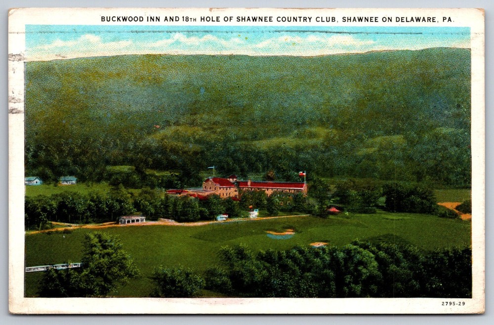 Delaware Pennsylvania~Buckwood Inn & Shawnee Country Club Golf~PM 1933~Postcard