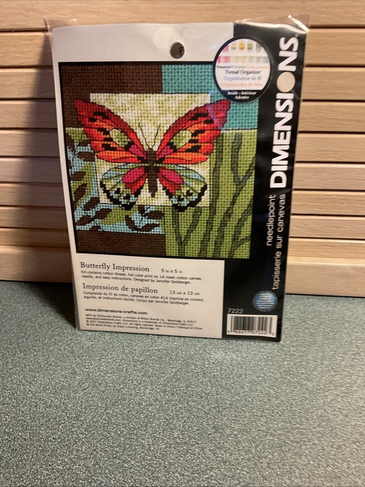 Dimensions Needle Point Kit. 5x5 Butterfly