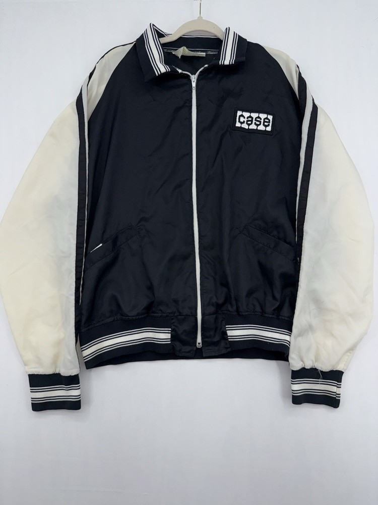 Vintage 90s Swingster Case IH Jacket Mens XL Black Zip Up Bomber Farm Harvester