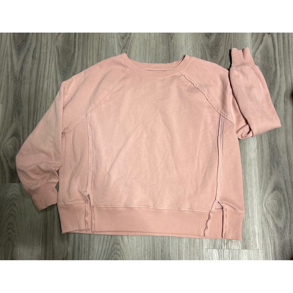 American Eagle Outfitters Pink Seriously Lived In Sweatshirt XS oversized split