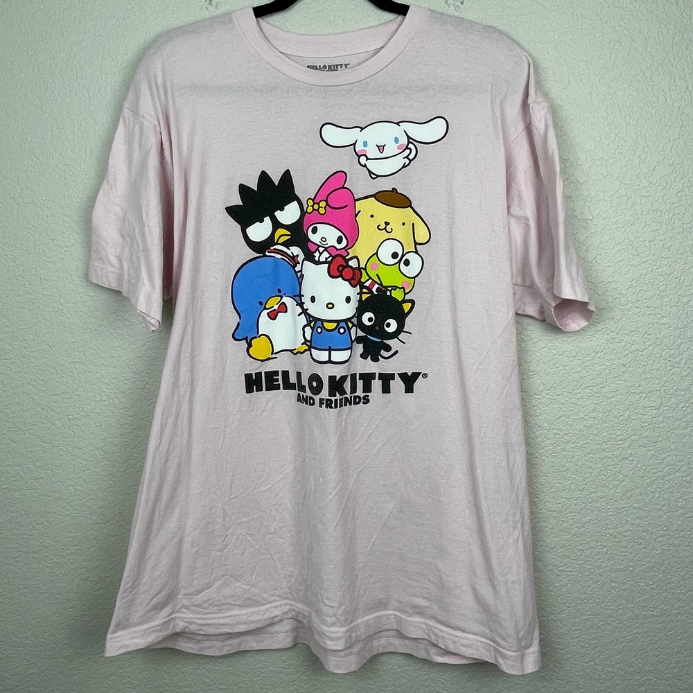 Sanrio Hello Kitty and Friends T-Shirt Womens XL Pink Short Sleeve Graphic Tee