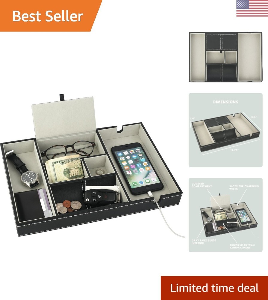 Valet Tray Nightstand Organizer for Men - Stylish Gift for Young Men